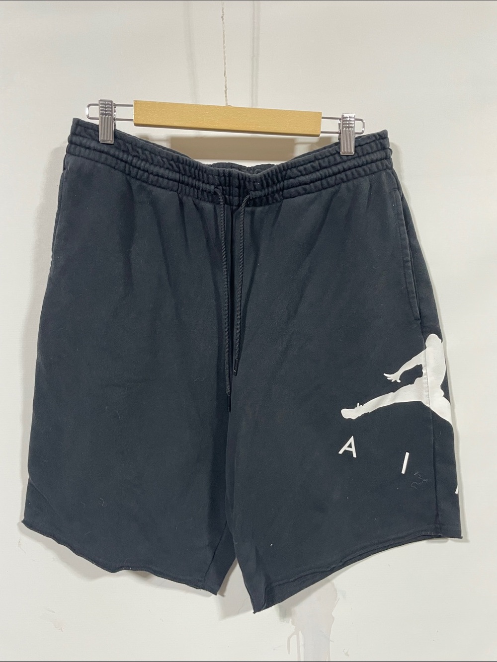 Air Jordan Black Athletic Shorts with White Jumpman Graphic